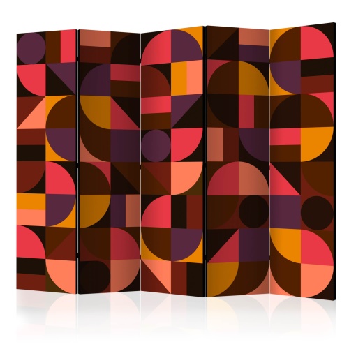 Paraván - Geometric Mosaic (Red) II [Room Dividers]