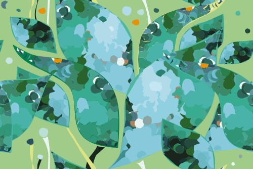 Samolepící tapeta zahradní abstrakce listů - 75x1000 cm
