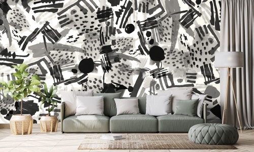 Samolepící tapeta černobílá pop art abstrakce