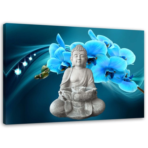 Obraz na plátně Modrá orchidej Buddha