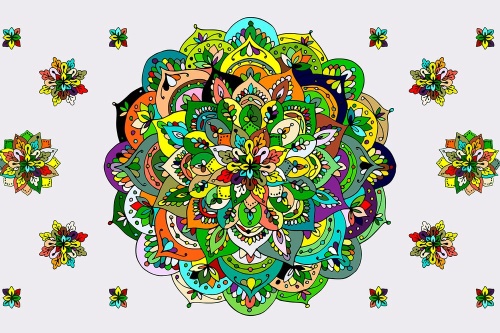 Samolepící tapeta zelená Mandala