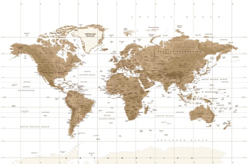 Tapeta krásná vintage mapa s bílým pozadím