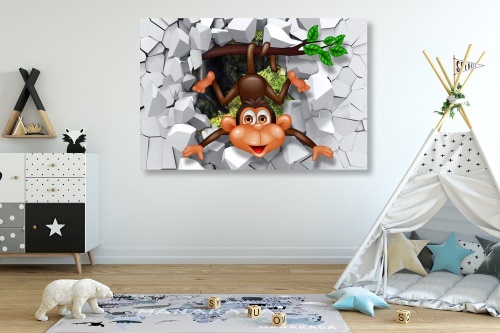 Obraz veselá opička - 120x80 cm
