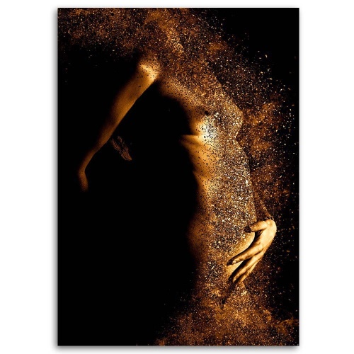 Obraz na plátně Nahá žena zlatý prach