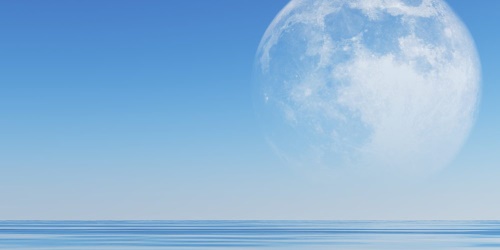 Obraz měsíc nad mořem