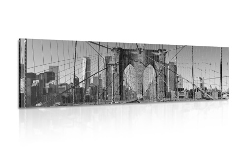Obraz most Manhattan v New Yorku v černobílém provedení