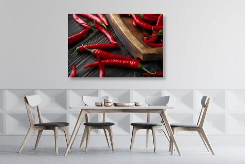 Obraz deska s chili papričkami