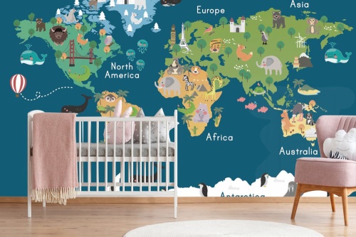 Tapeta dětská mapa světa