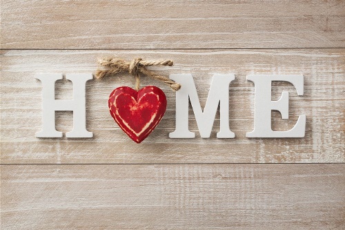 Tapeta srdce s nápisem Home