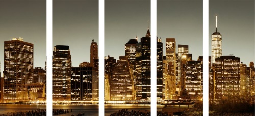 5-dílný obraz centrum New Yorku