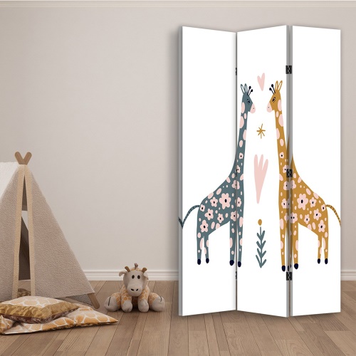 Ozdobný paraván Žirafa Zvířata Akvarel