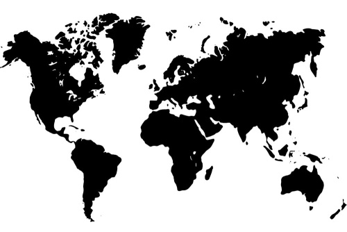 Obraz mapa v černobílém provedení