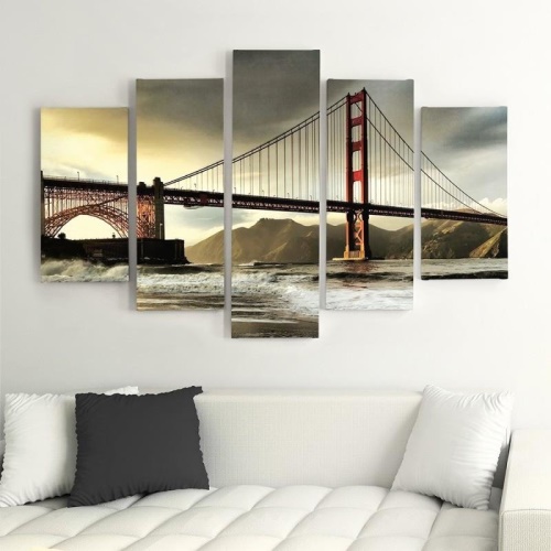 Obraz na plátně pětidílný Most Golden Gate