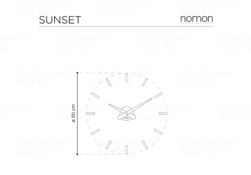 Designové nástěnné hodiny Nomon Sunset Wood 50cm