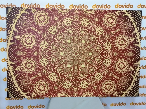 Obraz okrasná Mandala s krajkou v bordové barvě