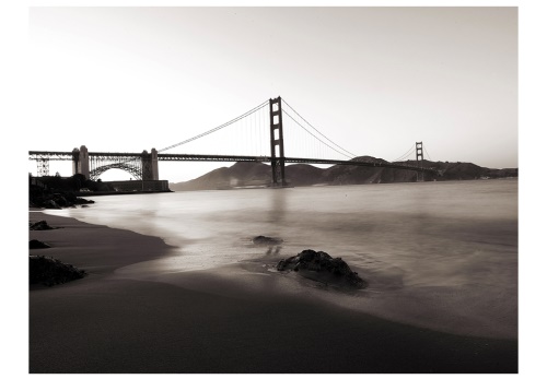 Fototapeta - San Francisco: Golden Gate Bridge in black and white