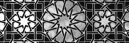 Obraz orientální mozaika v černobílém provedení