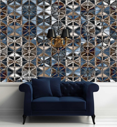 Fototapeta, Modré mozaikové skleněné dlaždice