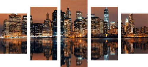 5-dílný obraz město Manhattan