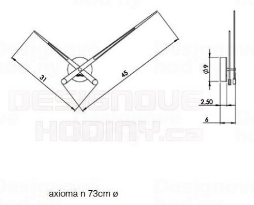 Designové nástěnné hodiny Nomon AxiomaNP Gold 73cm