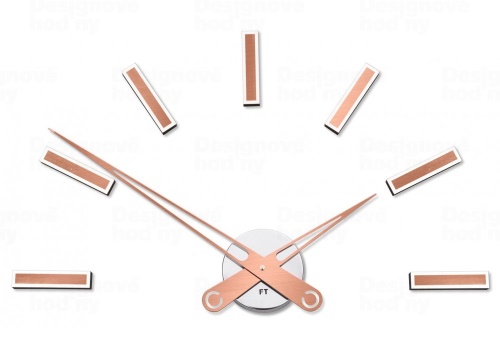 Designové nalepovací hodiny Future Time FT9600CO Modular copper 60cm