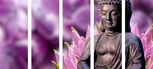 5-dílný obraz klidný Budha