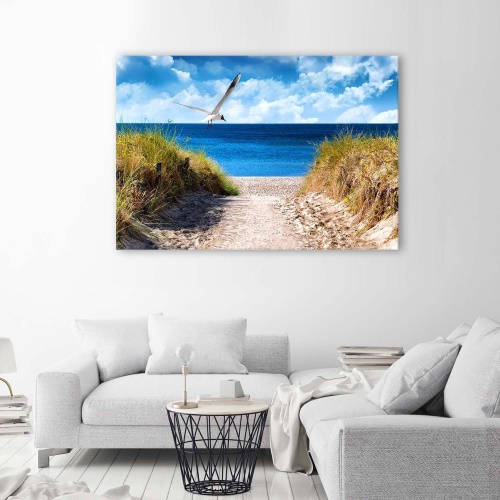 Obraz na plátně Pláž Mořské duny Racci