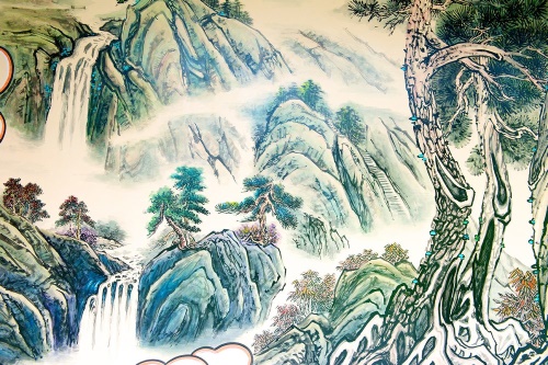 Samolepící tapeta čínská krajinomalba