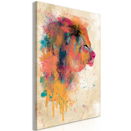 Obraz - Watercolor Lion (1 Part) Vertical