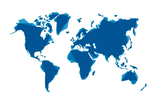 Tapeta mapa světa modrá abstraktní