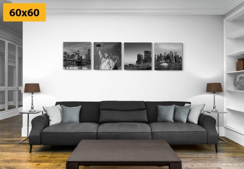 Set obrazů New York v černobílém provedení