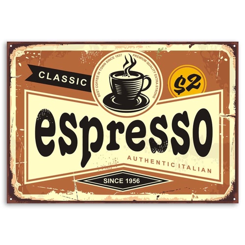 Obraz na plátně Retro nápis káva espresso