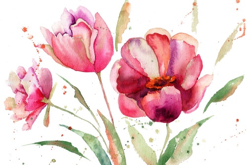 Samolepící tapeta tulipány v zajímavém provedení