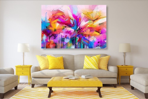 Obraz abstraktní barevné květy