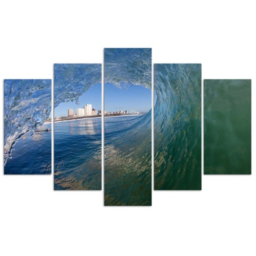 Obraz na plátně pětidílný Pohled na mořskou vlnu