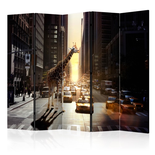 Paraván - Giraffe in the Big City II [Room Dividers]