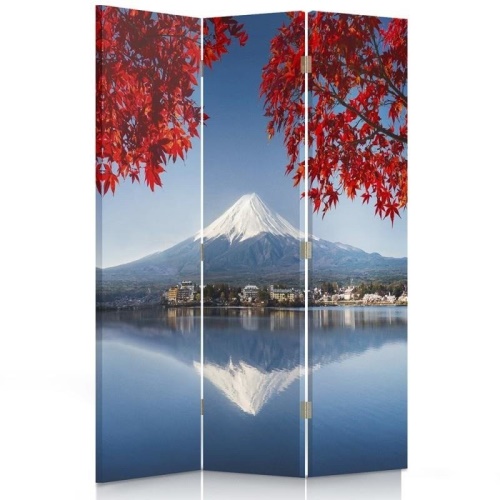 Ozdobný paraván Japonská sopka hora Fudži červená