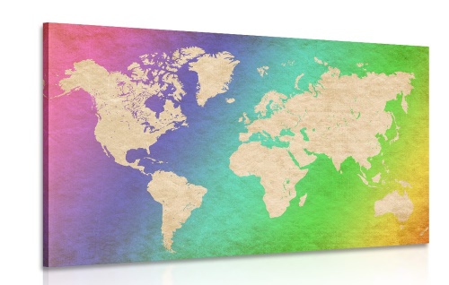 Obraz pastelová mapa světa