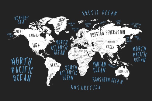 Obraz mapa světa v moderním provedení