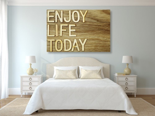 Obraz s citací - Enjoy life today cm