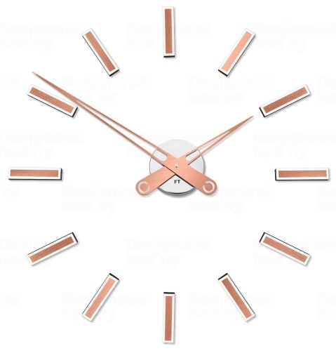Designové nalepovací hodiny Future Time FT9600CO Modular copper 60cm