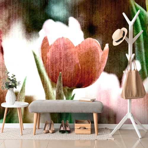 Tapeta tulipány v retro stylu