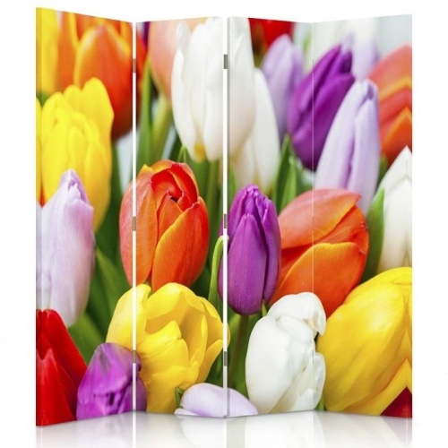 Ozdobný paraván Barevné tulipány Květiny