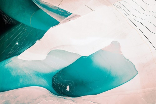 Samolepící tapeta abstrakce modré laguny