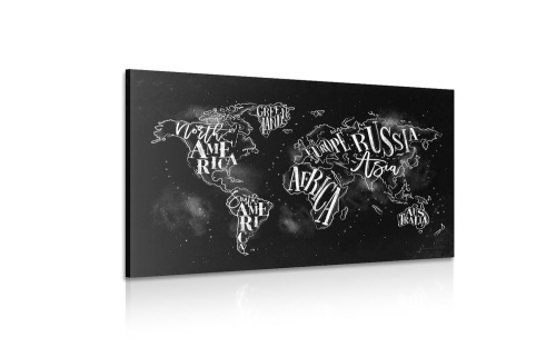 Obraz trendová černobílá mapa světa