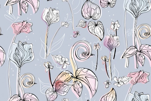 Tapeta krásné vintage květiny - 75x1000 cm