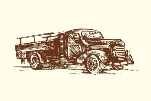 Obraz retro nákladní auto