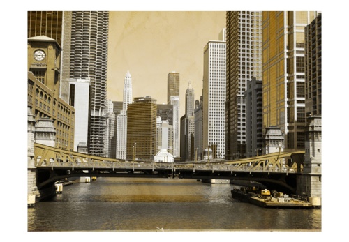 Fototapeta - Chicago's bridge (vintage effect)