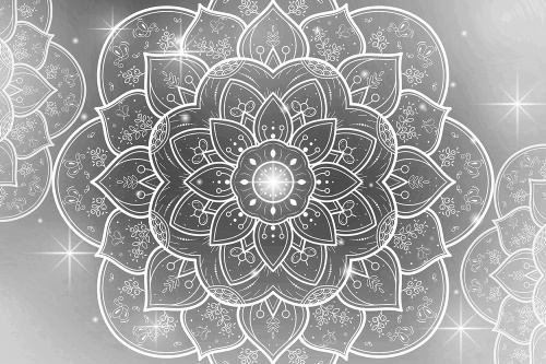 Tapeta orientální Mandala černobílá