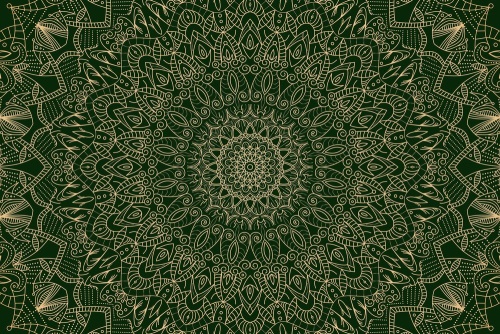 Obraz detailní ozdobná Mandala v zelené barvě